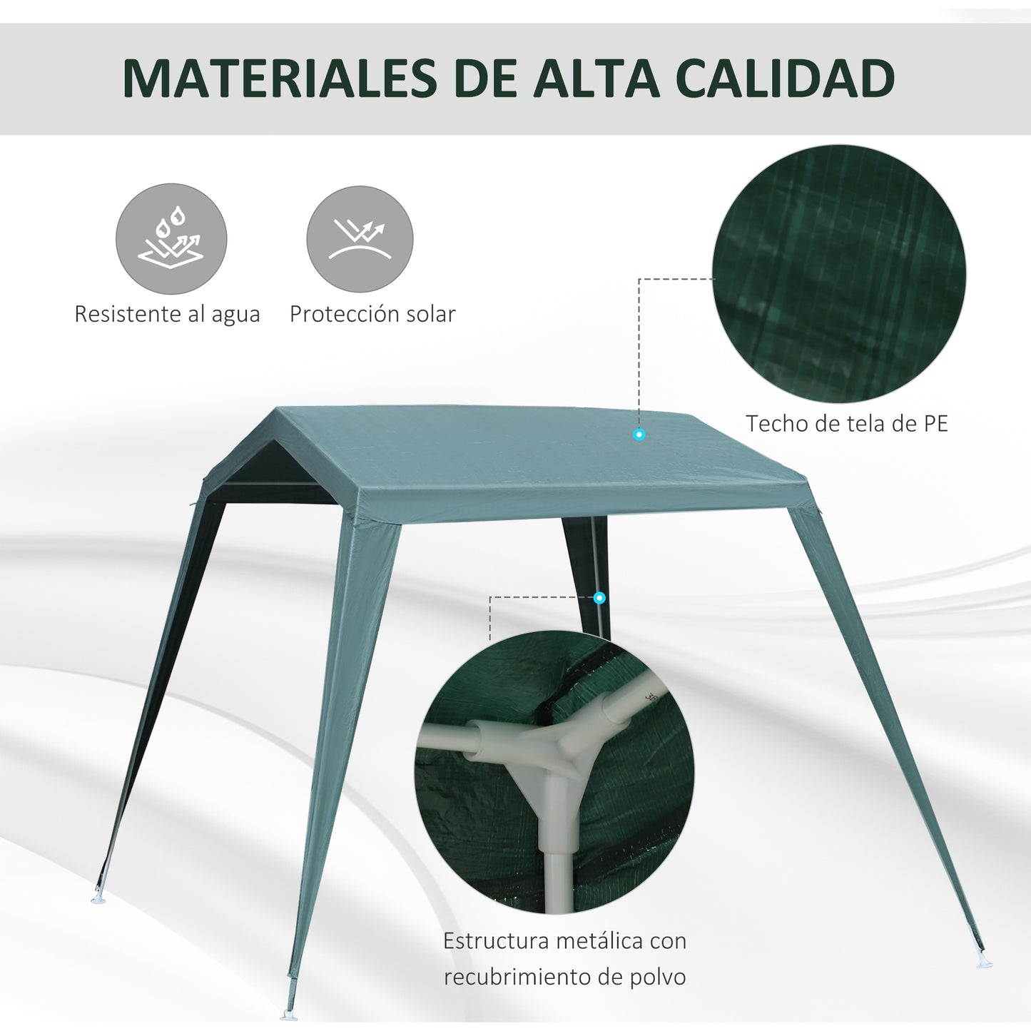 Outsunny Carpa Desmontable 330x240x215 Cm Carpa Pérgola De Jardín De Tubo De_5