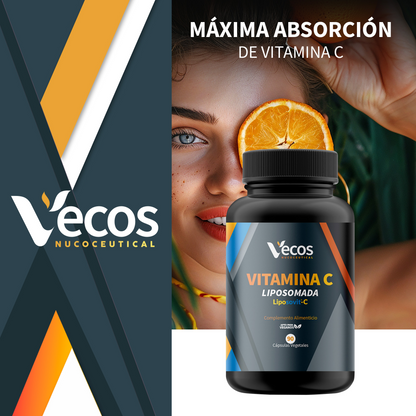 Vitamina C Liposomada VECOS (90 cápsulas) | Sistema inmune y Rendimiento Diario | Alta absorción y pureza | LiposovitC®_1