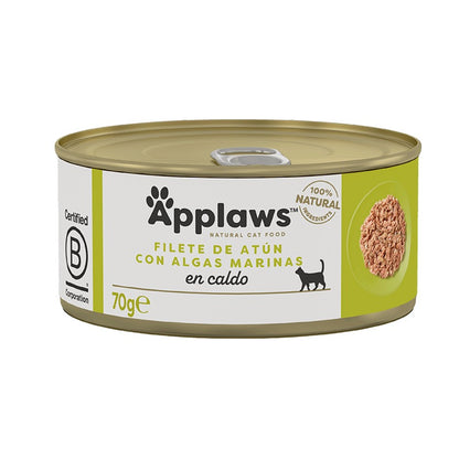Applaws Cat Can Atum com Algas Marinhas 70g Ração Húmida Natural para Gatos Sem Grão