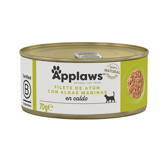 Applaws Cat Can Atum com Algas Marinhas 70g Ração Húmida Natural para Gatos Sem Grão