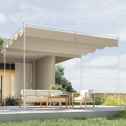Outsunny Techo De Pérgola Retráctil 4x3,5 M Para Marco De Pérgola De 4x3 M_3