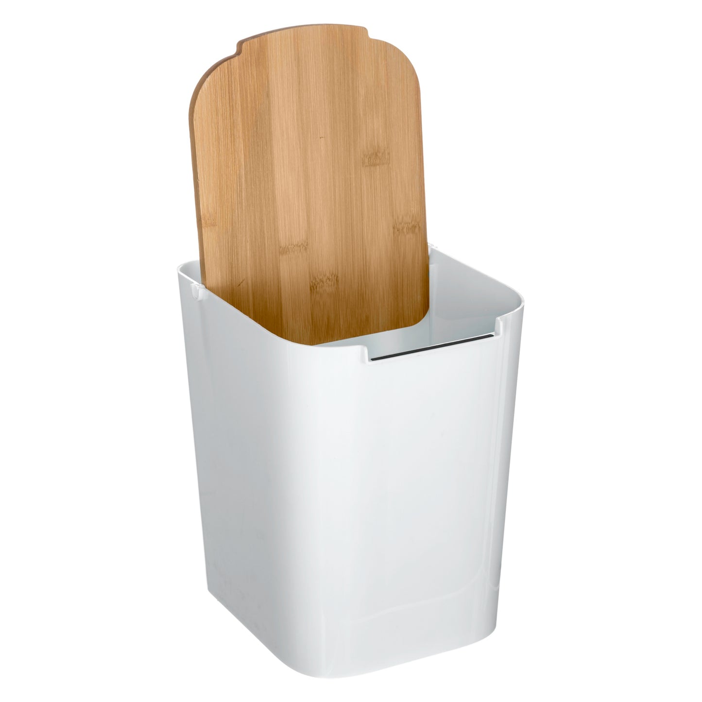 Papelera Con Tapa De Bambú Baltik 5l Blanca_2