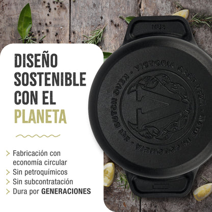 Victoria Horno Holandés Olla Inducción Hierro Fundido Esmaltado 20cm, Cocotte 1,9l, Sin Ptfe Ni Pfoa, 34894, Negro_5