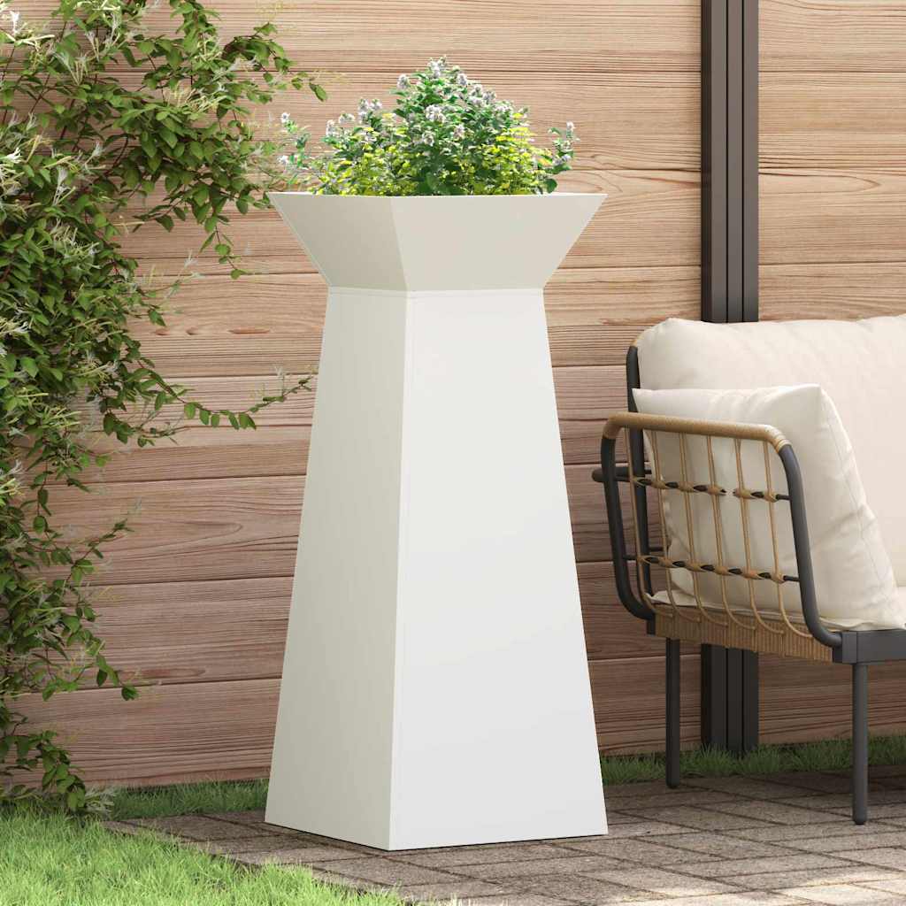 Maceta Pilar Blanco 40 X 40 X 100 Cm Acero Laminado En Frío_1