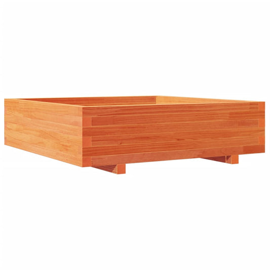 Jardinera De Madera Maciza De Pino Marrón Cera 90x90x26,5 Cm_0