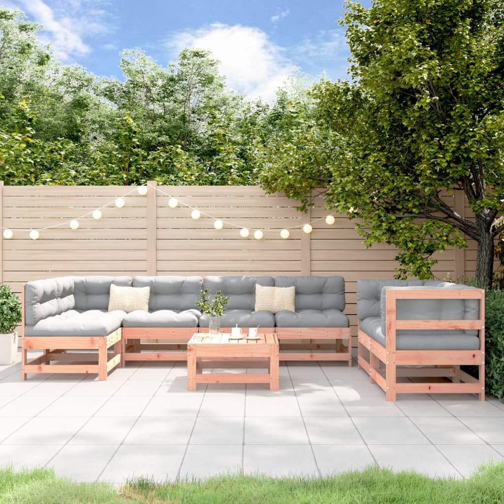 Vidaxl Juego De Muebles De Jardín 8 Pzas Madera Maciza Abeto Douglas_1