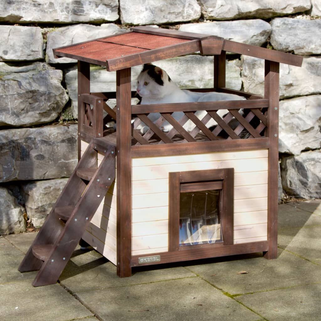 Kerbl Casa Para Gatos Con Calefacción Deluxe Marrón Oscuro 88x57x77 Cm_1