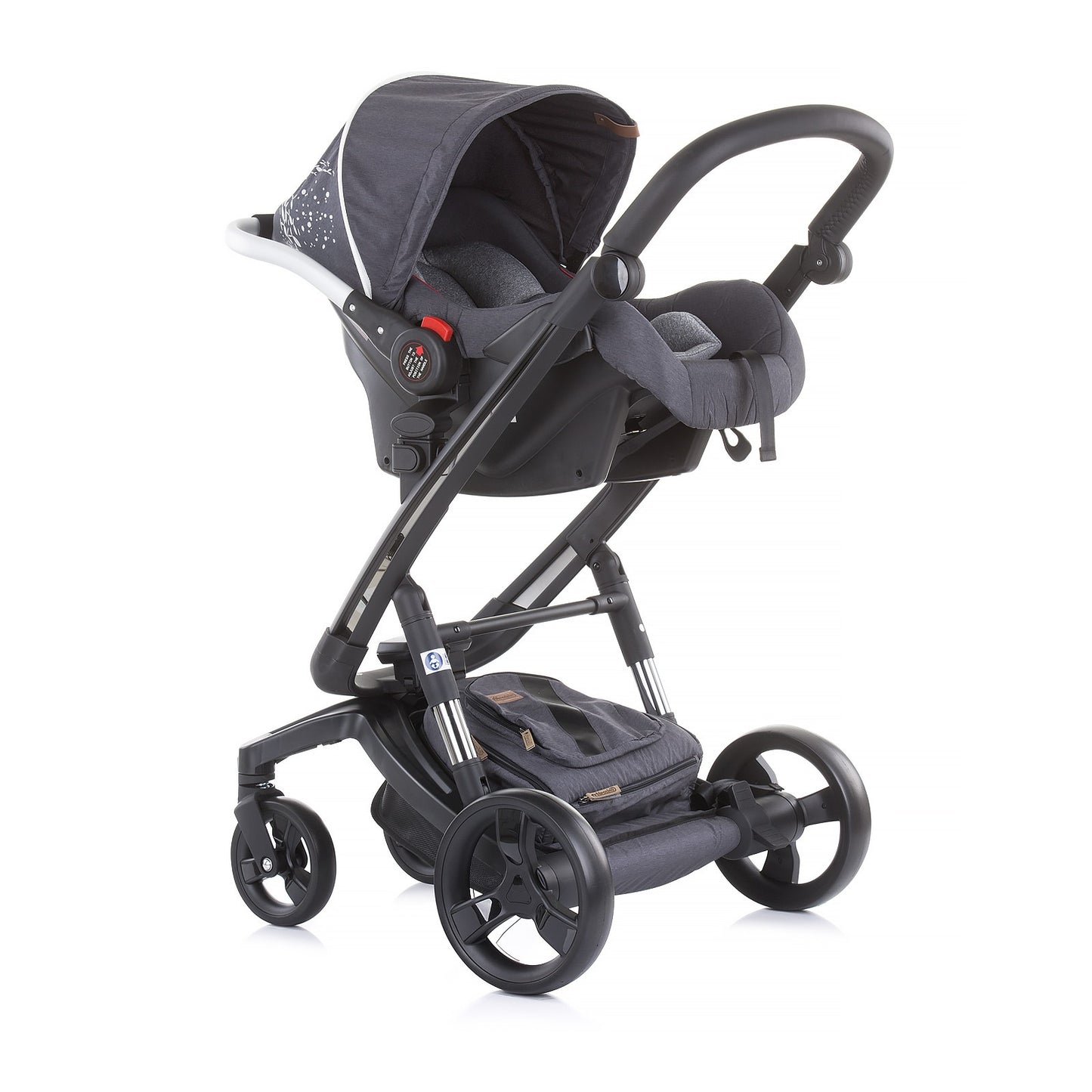 Carrito De Bebé Tres Piezas Electra Black Chasis Silver_4