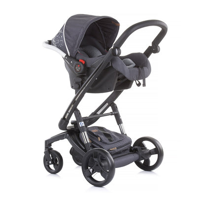 Carrito De Bebé Tres Piezas Electra Black Chasis Silver_4