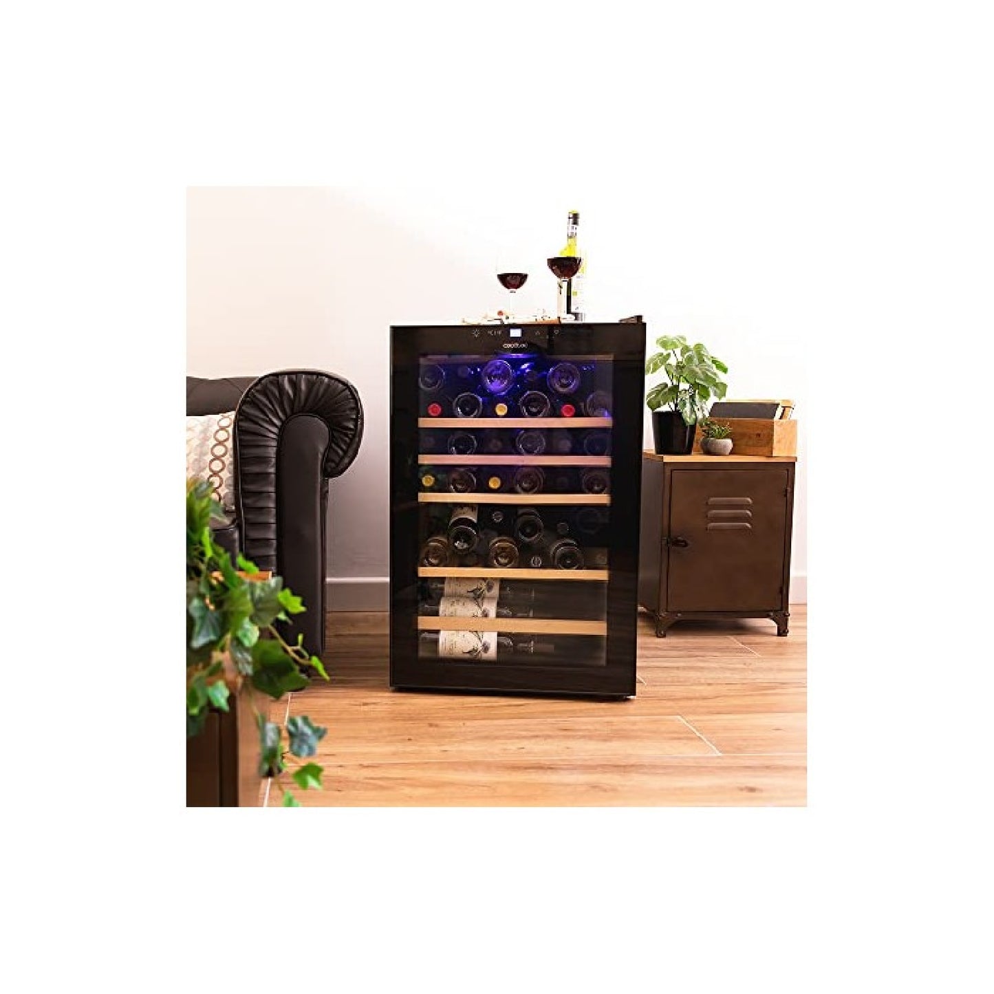 Vinoteca 48 Botellas Bolero Grandsommelier 48000 Black. 128 Litros, Temperatura Regulable, Sistema Compresor De Enfriamiento, Panel De Control Tácti_3