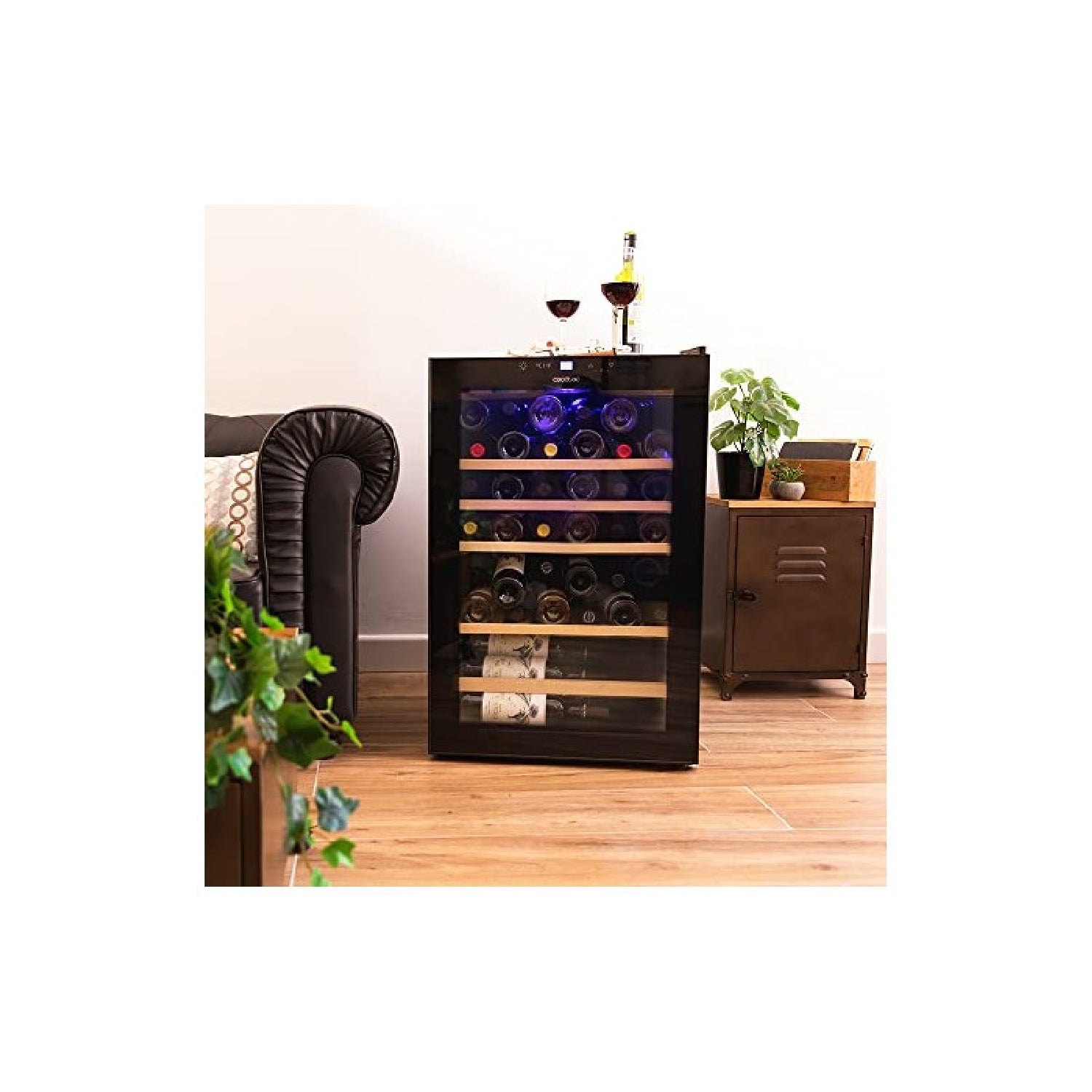 Vinoteca 48 Botellas Bolero Grandsommelier 48000 Black. 128 Litros, Temperatura Regulable, Sistema Compresor De Enfriamiento, Panel De Control Tácti_3
