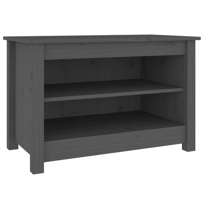 Banco Zapatero Madera De Pino Maciza Gris 70x38x45,5 Cm / Vetonek_1