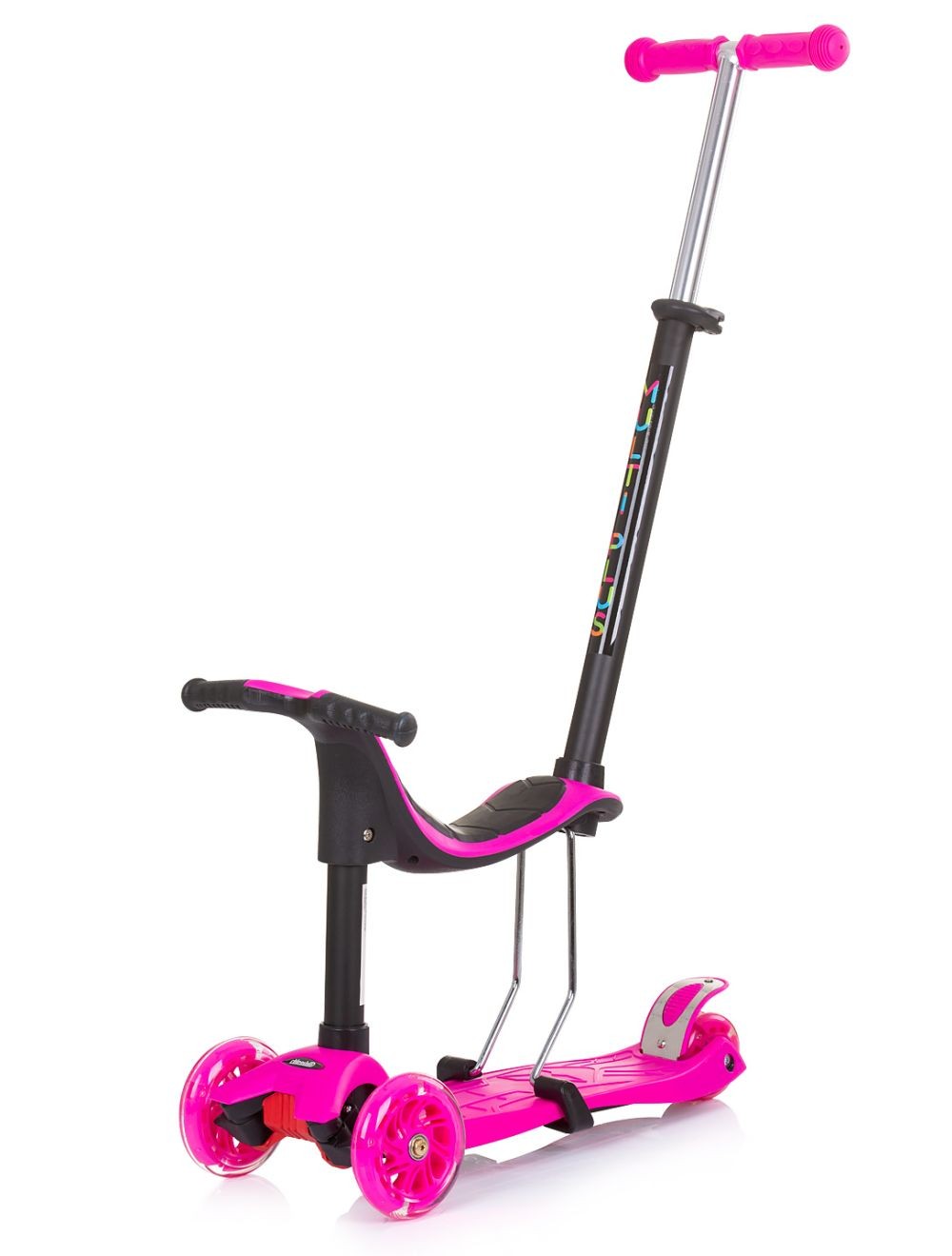 Patinete Infantil 3 En 1 Multi Plus Con Asiento Y Mango Parental Pink_0