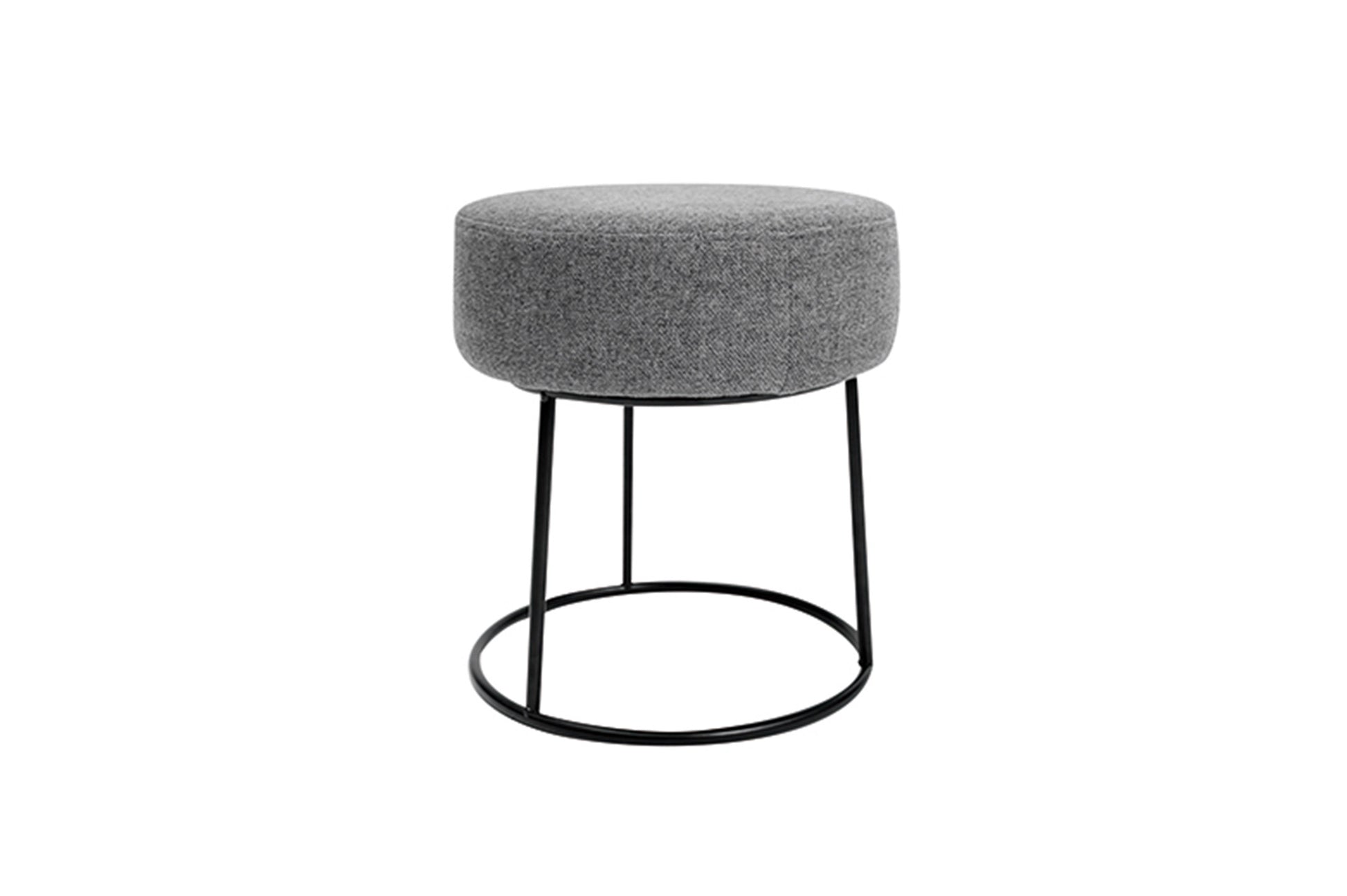 Puf Taburete, Sofá Finales, Gris Reposapiés De Tela, Negro Industrial Metal Pie 36x36x40cm- Muebles De Sala De Estar_0