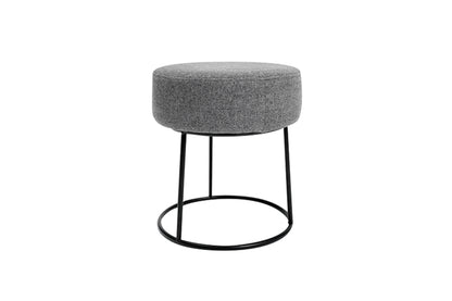 Puf Taburete, Sofá Finales, Gris Reposapiés De Tela, Negro Industrial Metal Pie 36x36x40cm- Muebles De Sala De Estar_0