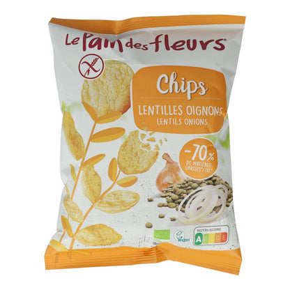Chips de lentilhas sem glúten com cebola Le Pain des Fleurs 50 g