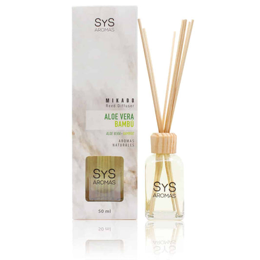 Ambientador Mikado Aloe Vera y Bambú 50 ml | Aroma Fresco y Verde | Efecto Relajante | Fragancia Duradera_0