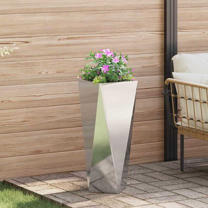 Jardinera 2 Uds. Plateado 30 X 30 X 75 Cm Acero Inoxidable_3