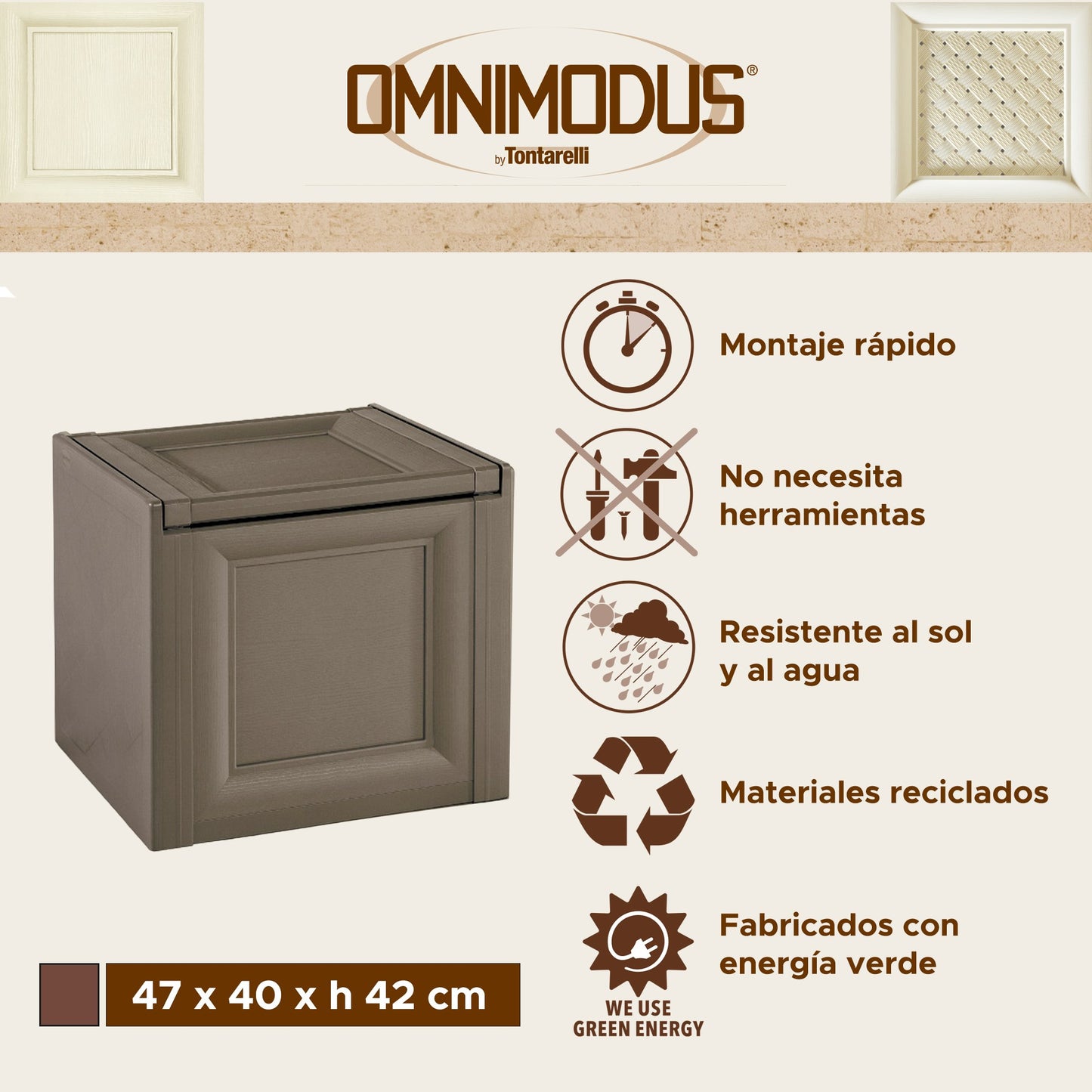 Baúl Omnimodus Pequeño 47x40x44cm Wengué_1