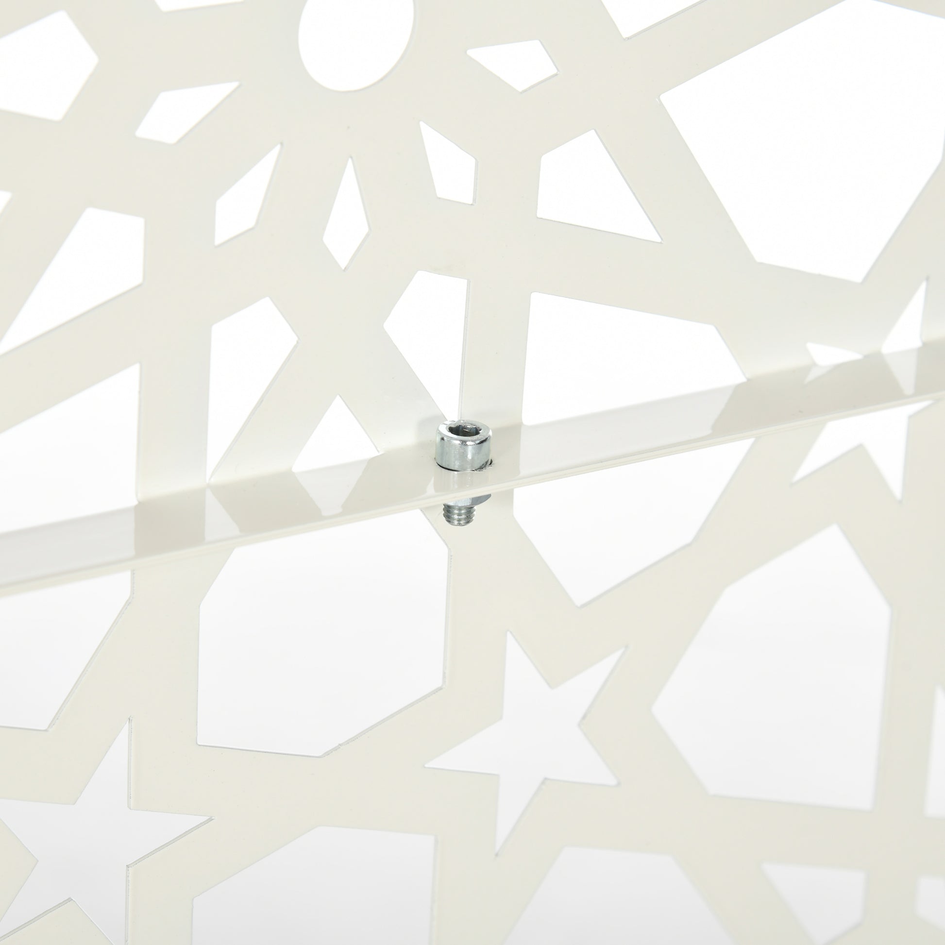Outsunny Biombo Para Exterior De 3 Piezas Con Diseño De Copo De Nieve Blanco_3