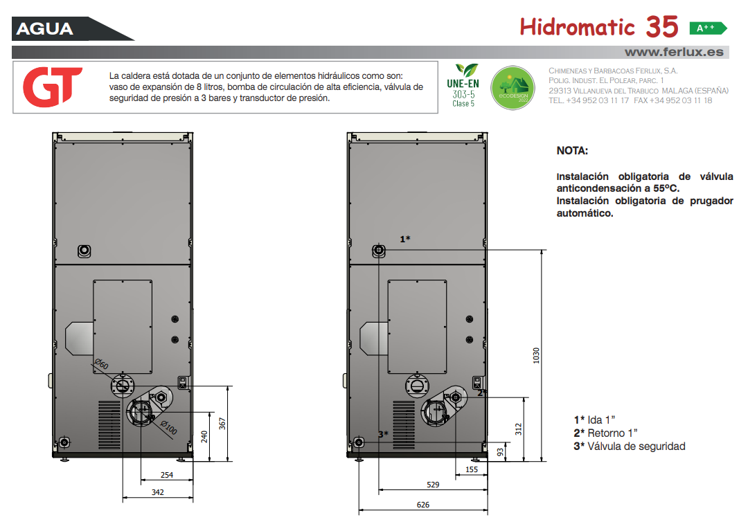 Bricosol Estufa De Pellets Hidromatic 35 De Ferlux_3
