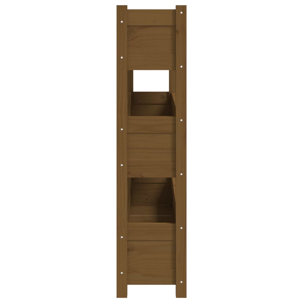 Jardinera De Madera Maciza De Pino Marrón Miel 112x25x104,5 Cm_5
