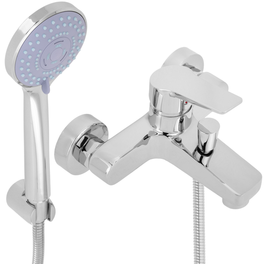 Kit De Grifo Monomando Horizontal Cromado Con Ahorro De Agua Para Ducha Con Alcachofa, Manguera Y Soporte_0
