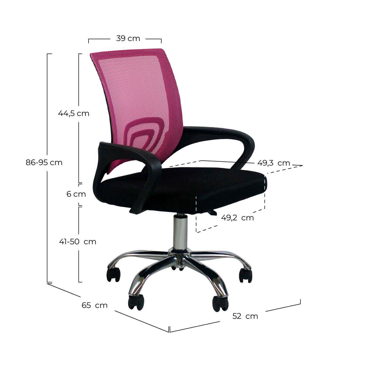 Silla De Escritorio Con Ruedas Classic 95x65x52cm Thinia Home_5