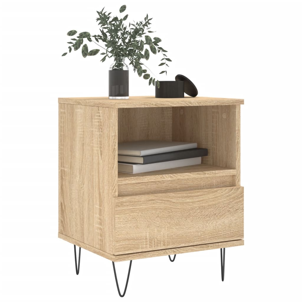 Mesitas Noche 2 Uds Madera Ingeniería Roble Sonoma 40x35x50 Cm_1
