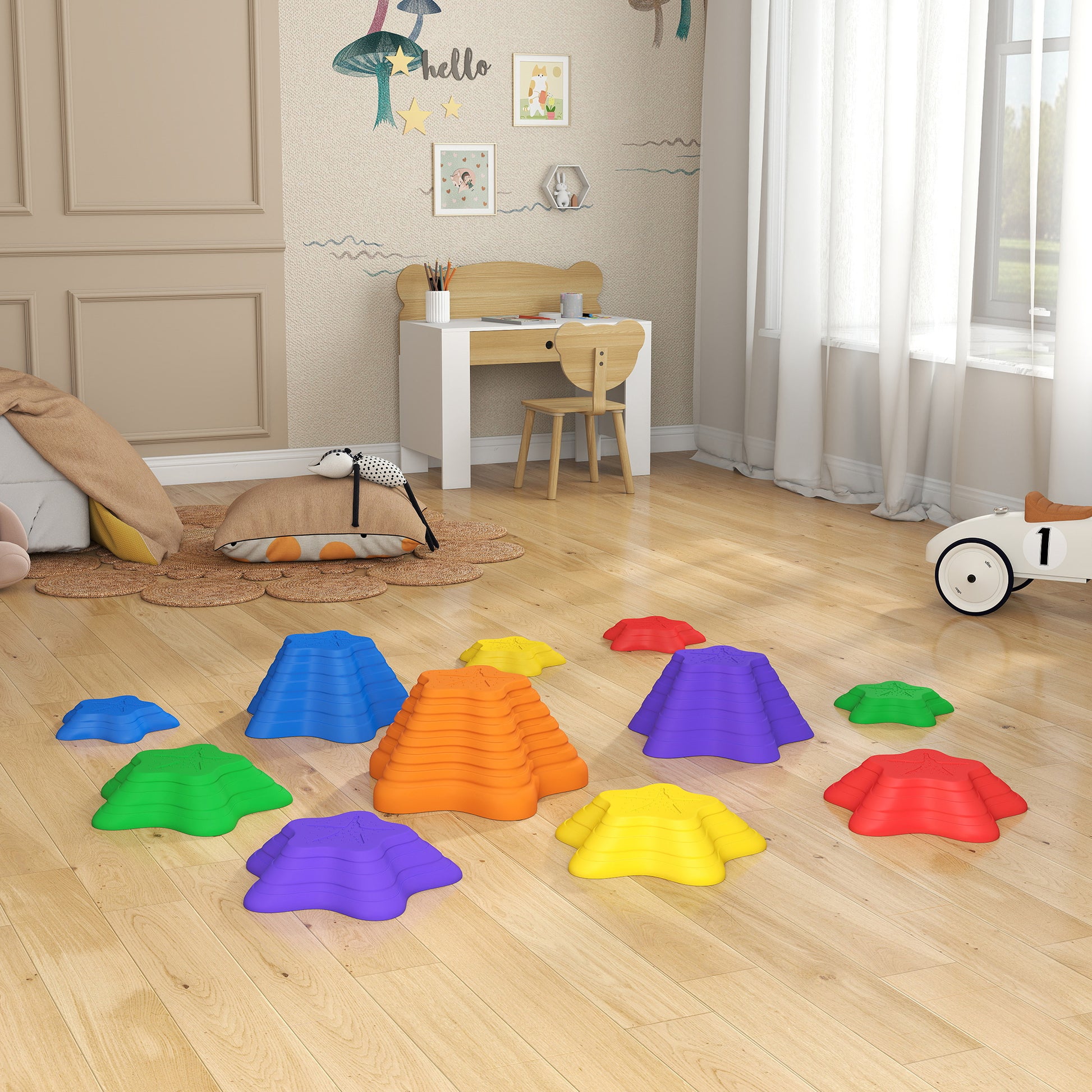 Outsunny Piedras De Equilibrio Para Niños Apilables Estilo Estrella De Mar 11 Piezas_1