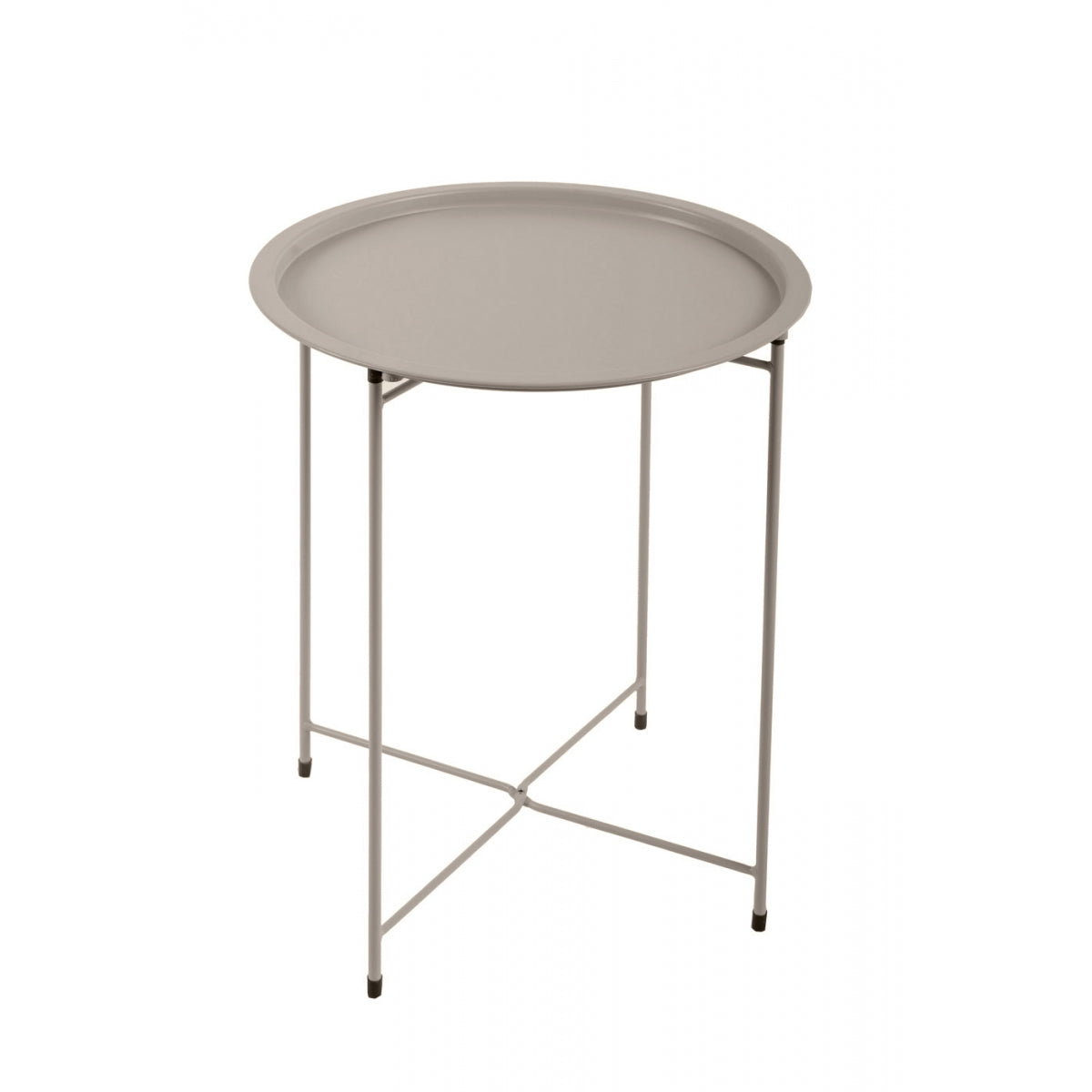 Mesa Auxiliar, Mesa De Centro Plegable De Jardín Gris Beige 46x52cm- Mobiliario De Jardín_0