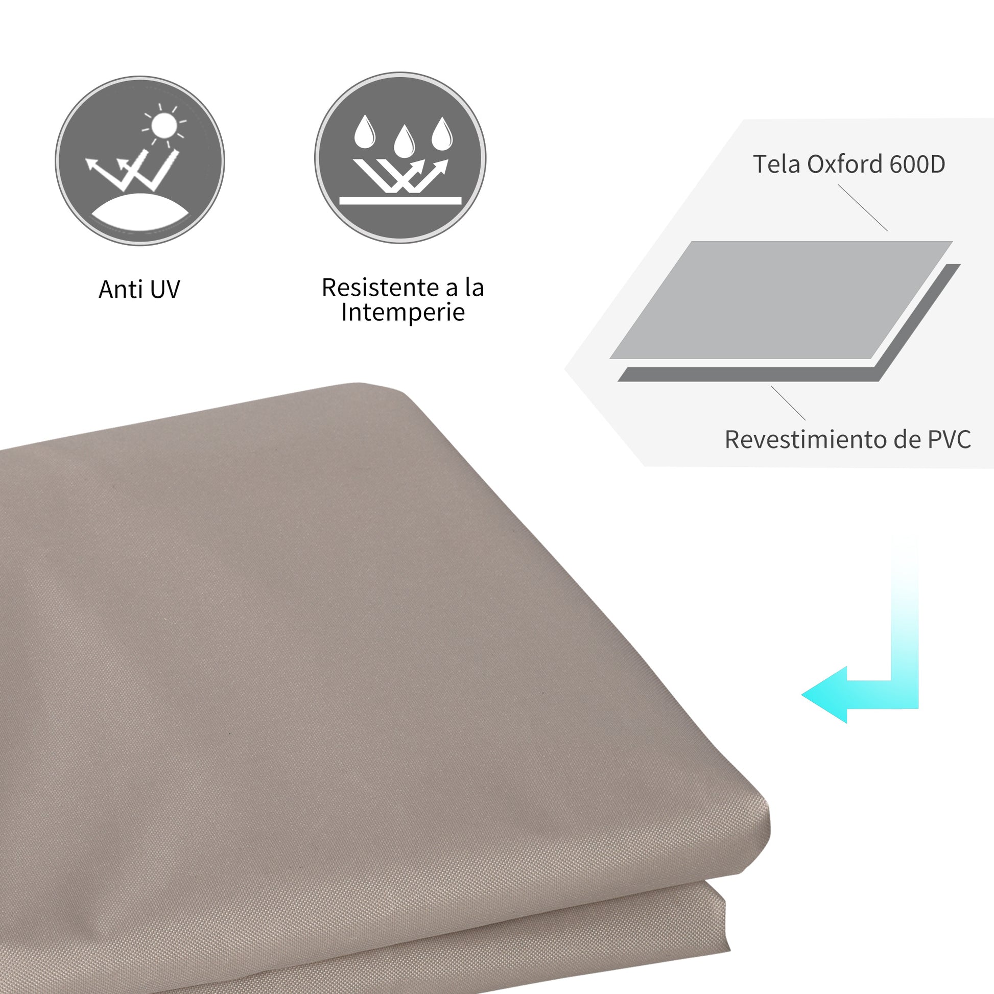 Outsunny Funda Para Muebles De Jardín Oxford Resistente 127x72x76cm Mesas Sillas_4