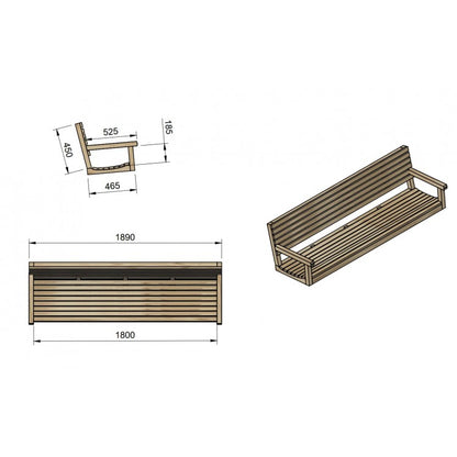 Banco Del Balancin De Jardin Masgames Elna L Con Cojin En El Banco._3