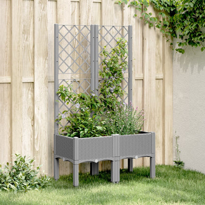 Jardinera Con Enrejado Pp Gris Claro 80x40x142 Cm_1