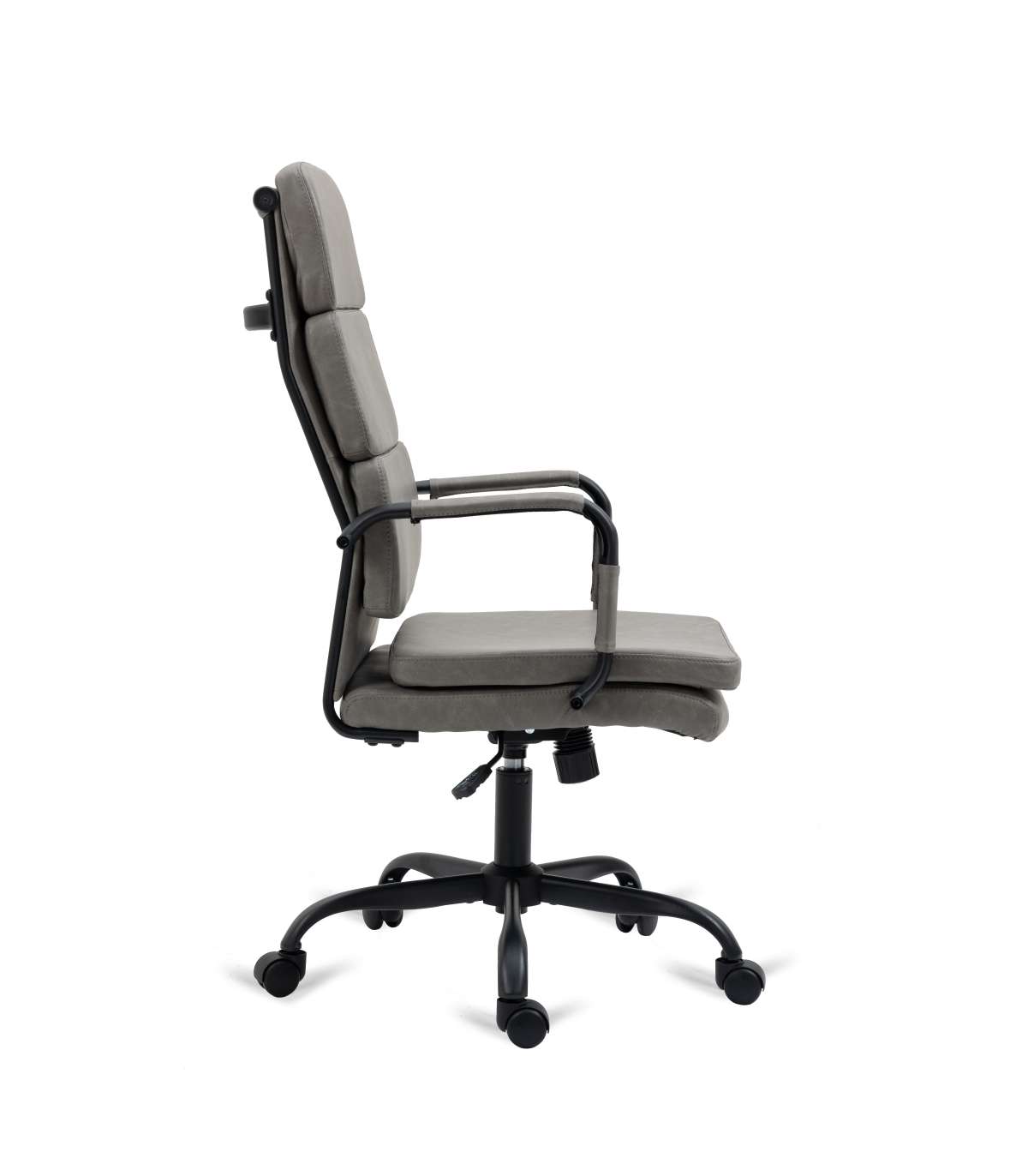 Silla De Oficina Bezos Altura Regulable Acabado En Polipiel Gris. 53m(ancho ) 105/115cm(al_1