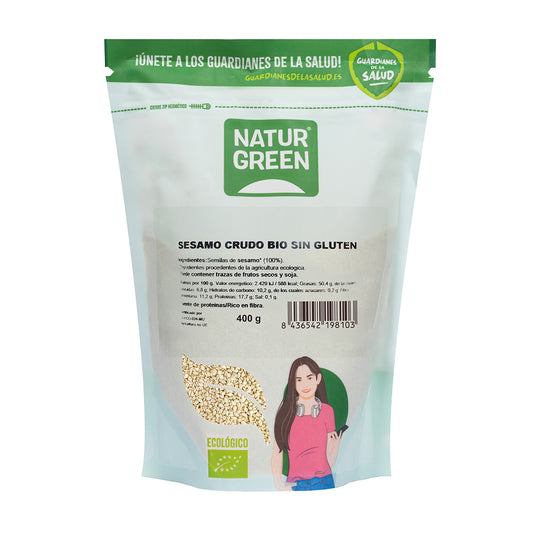 Sementes de sésamo cruas biológicas, NaturGreen, 400 g