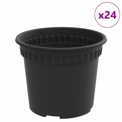 Maceta Redonda Para Flores 24 Uds. Negro Ø 12,5 X 10 Cm_0