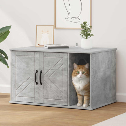 Casa Para Gatos Concreto 85 X 55 X 50 Cm Madera De Ingeniería_1