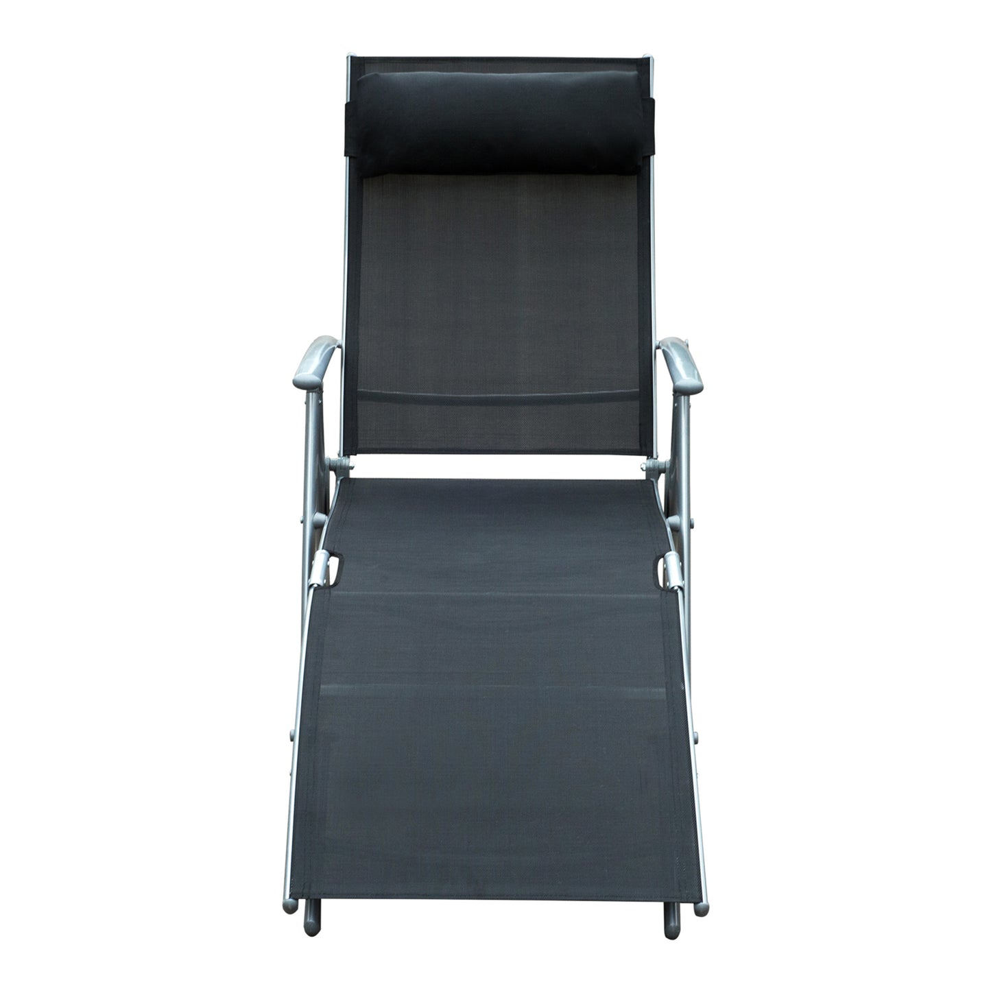 Outsunny Conjunto De 2 Tumbonas Plegables Con Almohada 137x63,5x100,5 Cm Negro_3