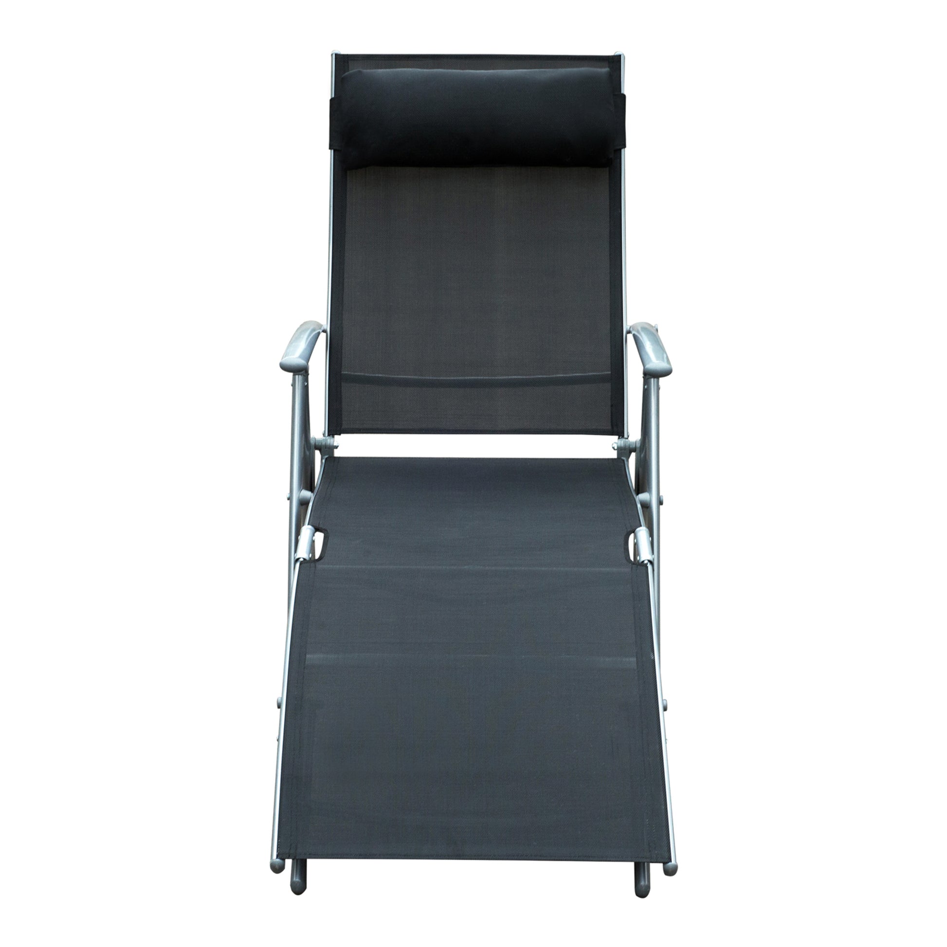 Outsunny Conjunto De 2 Tumbonas Plegables Con Almohada 137x63,5x100,5 Cm Negro_3