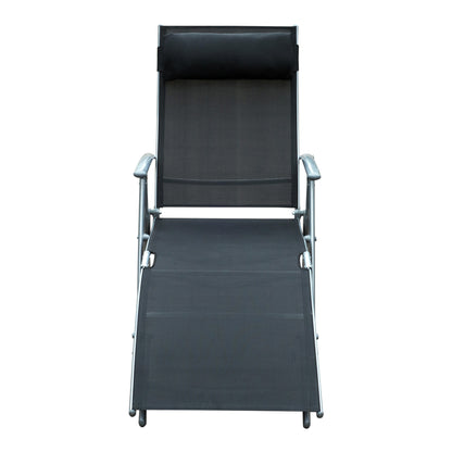 Outsunny Conjunto De 2 Tumbonas Plegables Con Almohada 137x63,5x100,5 Cm Negro_3