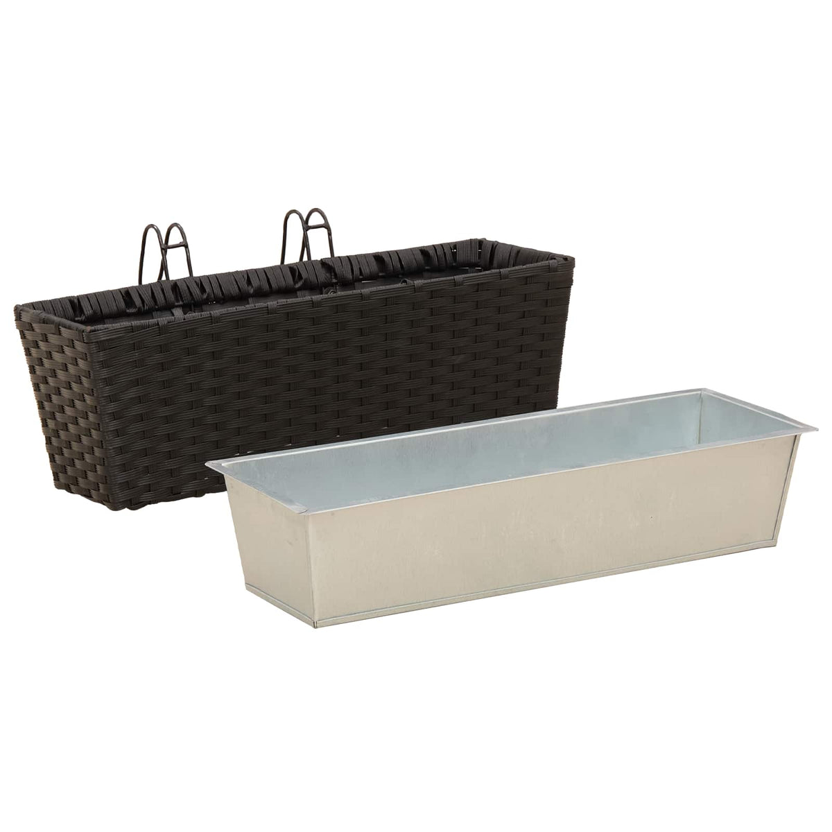 Barandilla 2 Uds. Negro 50 X 17 X 17 Cm Metal_3