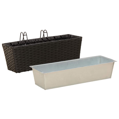 Barandilla 2 Uds. Negro 50 X 17 X 17 Cm Metal_3