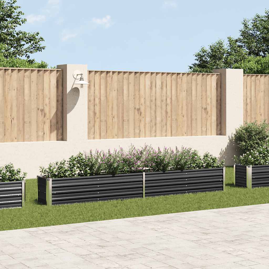 Arriate De Jardín De Acero Galvanizado Antracita 320x40x45 Cm_1