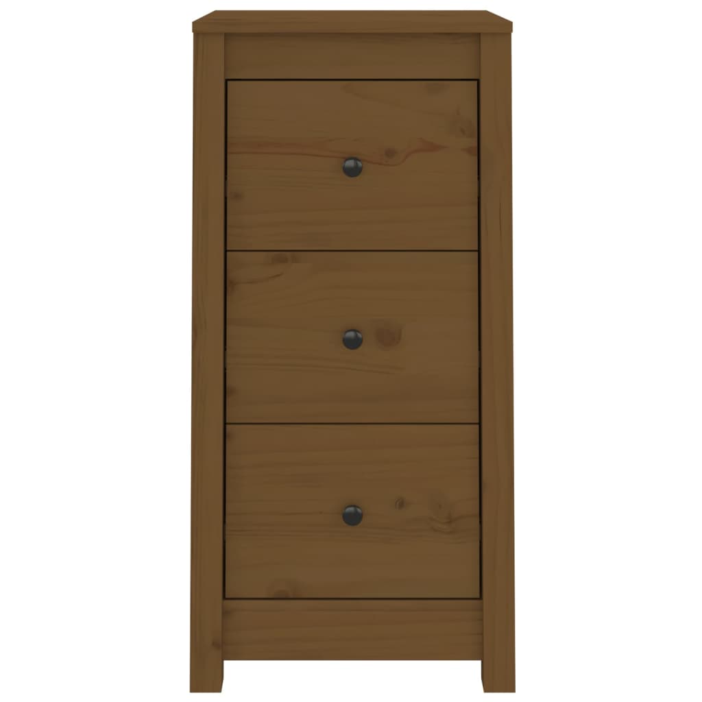 Aparador De Madera Maciza De Pino Marrón Miel 40x35x80 Cm / Vetonek_4