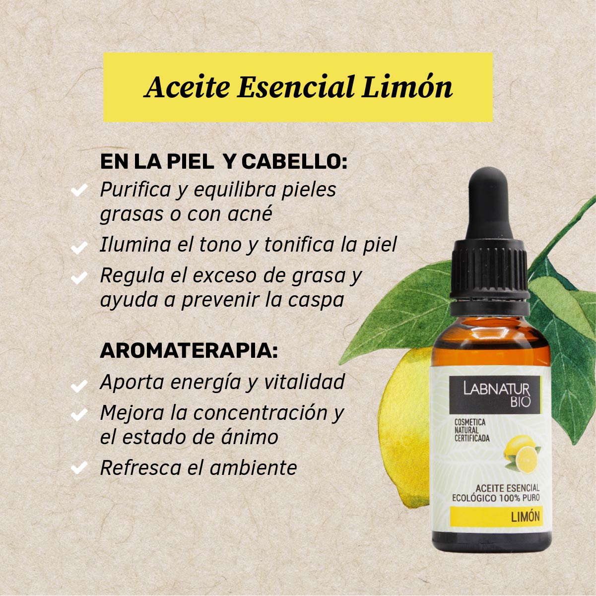 Aceite de Limón 100% Puro | Purificante y Tonificante Natural | Ilumina y Equilibra La Piel | Uso Facial y Aromaterapia_1