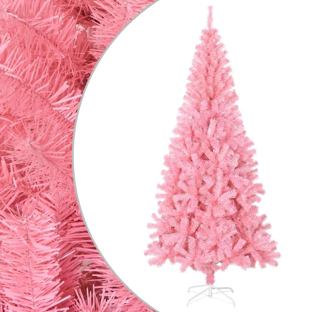 Vidaxl Árbol De Navidad Artificial Con Soporte Pvc Rosa 180 Cm_0