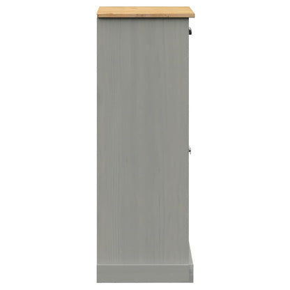 Zapatero Vigo Madera Maciza De Pino Gris 60x35x96 Cm / Vetonek_0