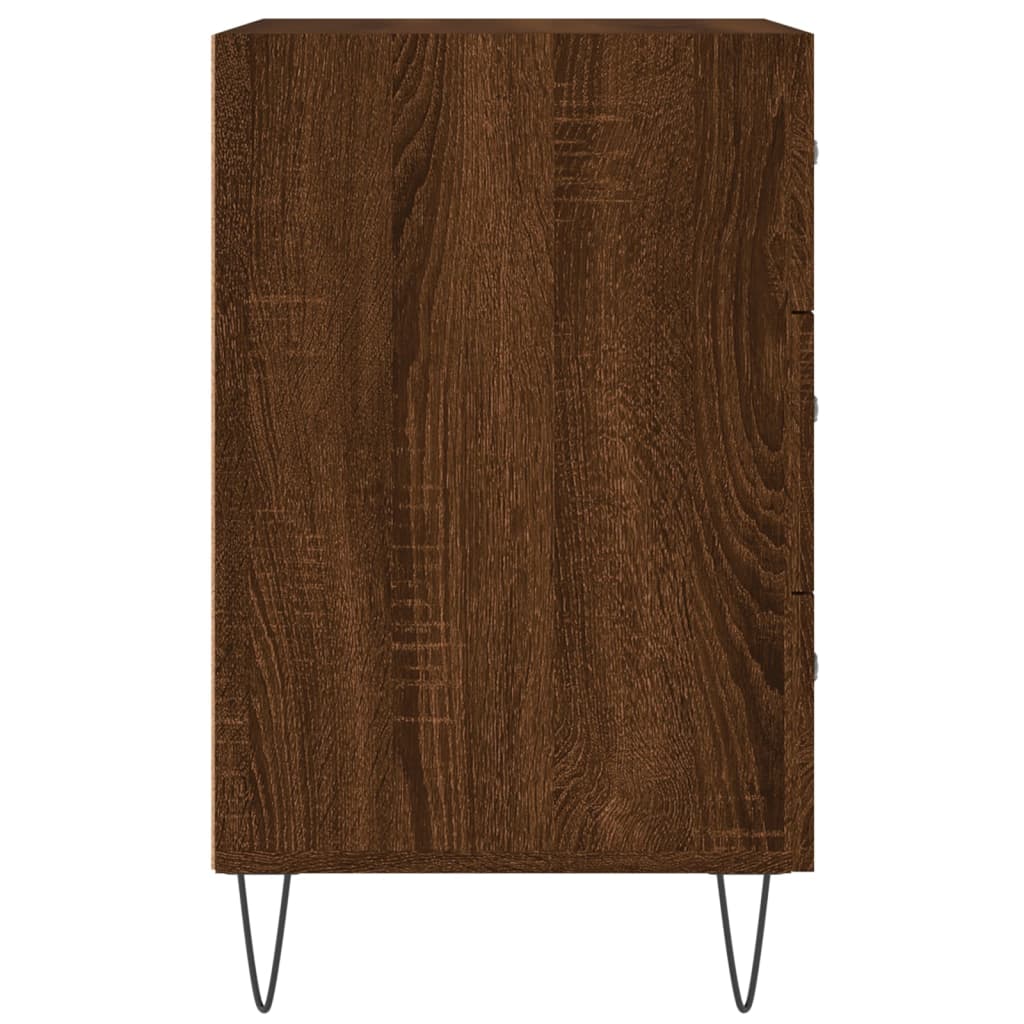 Mesita De Noche Madera De Ingeniería Marrón Roble 40x40x66 Cm_4