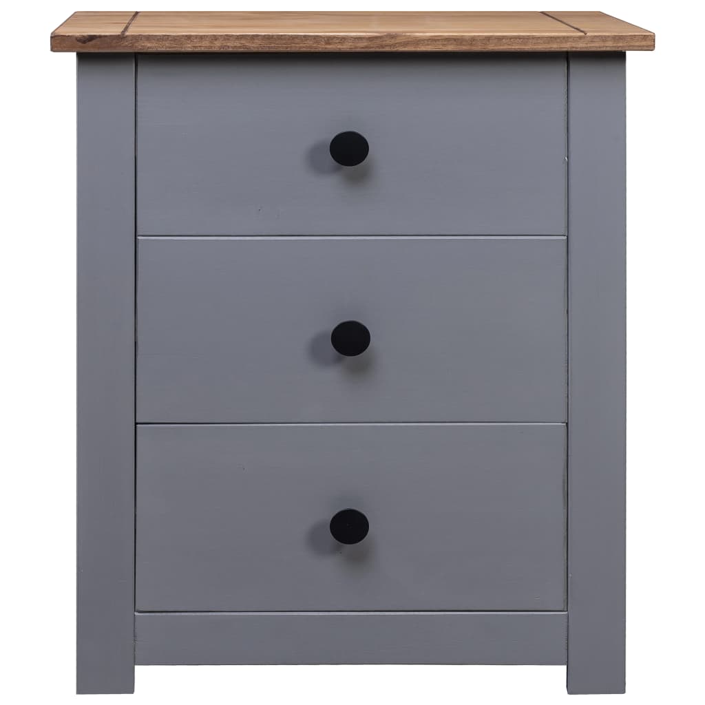 Mesita De Noche De Madera Maciza Pino Estilo Panamá 46x40x57 Cm_1